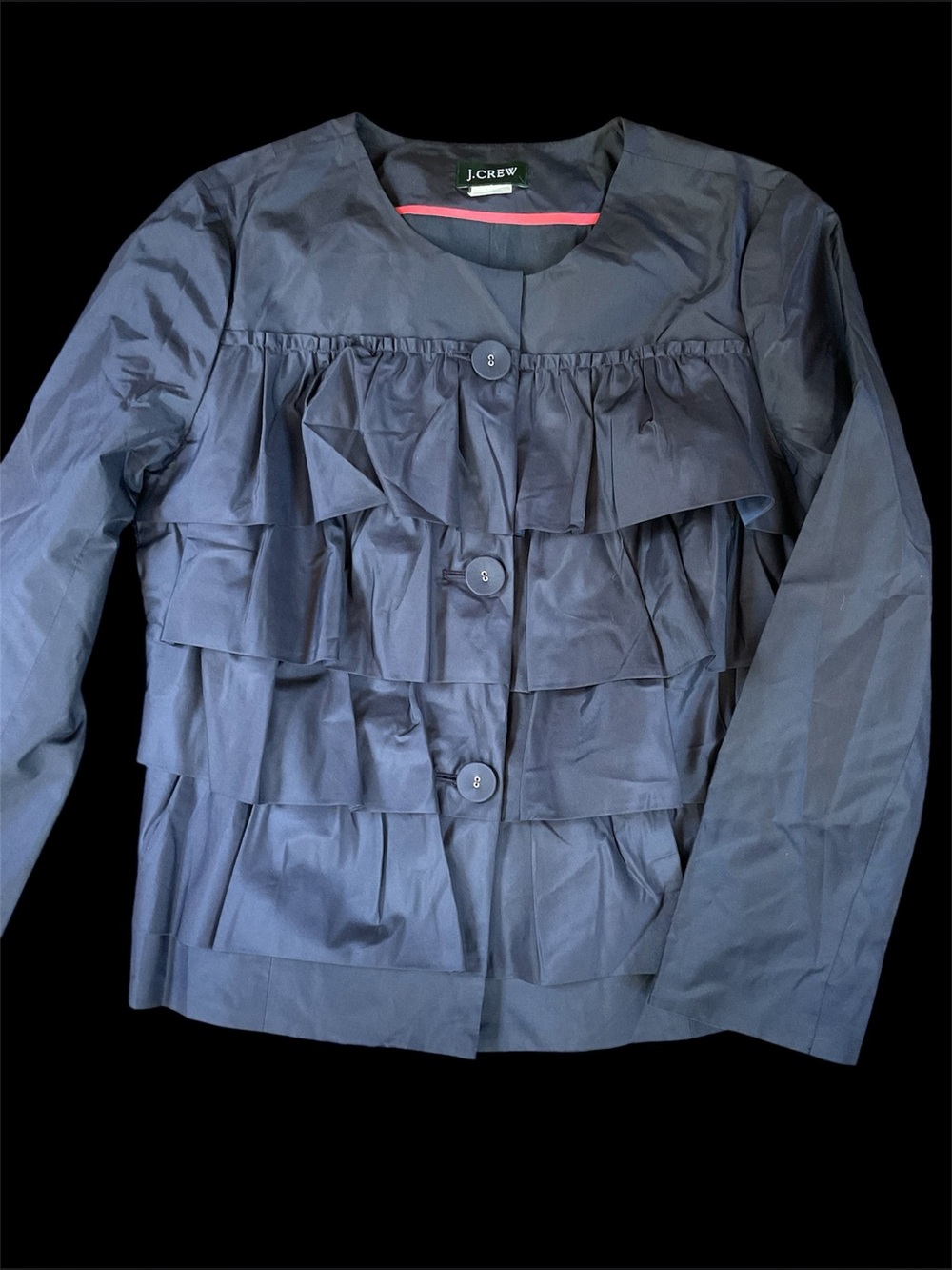 J. Crew Cascade Ruffle Silk Jacket - Picture 6 of 11